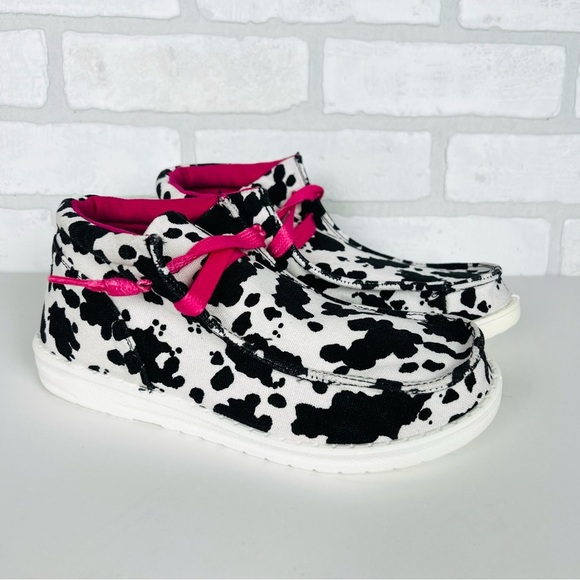 Very G Girl’s Gypsy Jazz White & Black Slinky Sneakers Cow Print Sizes‎ 3 & 4 - Picture 4 of 10